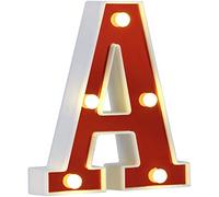 DUBENS Illuminated Number Letter LED Light, Creative Night Lights, LED Lighting English Letters, Alphabet Numbers Lamp, Red Decoration Lights, Battery Operated (A)