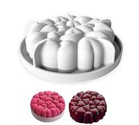 DUBENS Large size heart love silicone cake mould mousse cake mould trays, 6 inch heart-shaped silicone cake mould, chocolate mousse dessert baked goods