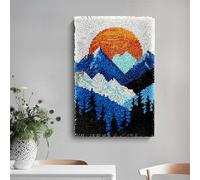 DUBENS Latch Hook Rug to Make Yourself, 3D Landscape Latch Hook Kit, Self Knotting Set for Adults, Crafts for Home Decoration, Gift (Mountain, 50 cm x 38 cm)