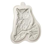 DUBENS Leaf Owl Silicone Mould for Cake Decorating, Cupcakes, Sugarcraft, Candy, Clay Craft and Card Making