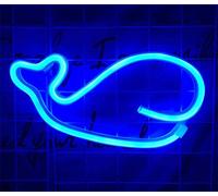DUBENS LED Neon Sign Lights Neon Sign Light Advertising Lamp Decor Night Light, Battery/USB Powered, for Birthday Party, Bedroom, Christmas, Children's Gift (Blue Whale)