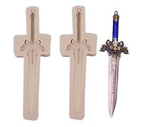 DUBENS Set of 2 Resin Art Moulds, Silicone Sword Mould for Epoxy Resin, Dagger, Epoxy Knife Moulds, Silicone for Decoration, Cosplay, Keyring