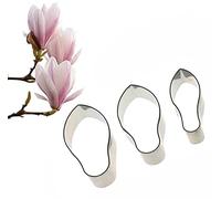 DUBENS Set of 3 Sugarpaste Flower Veiner and Cutter Set Silicone Vein Moulds Fondant Cake Decoration Tools for Bakery (Magnolia Petal Veine)