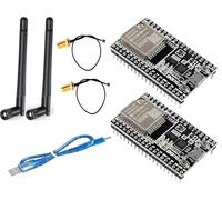 DUBEUYEW ESP32-DevKitC core Board ESP32 Development Board ESP32-WROOM-32U Set for Arduino with Antenna & Cable (2 Pack)