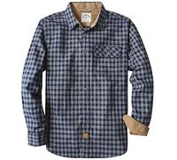 Dubinik® 6 oz Flannel Shirt for Men Long Sleeve Casual Brushed Cotton | Cotton, Pocket, Flannel, Corduroy Lining, Vintage, Work, Travel, Soft, Lightweight, Warm, Regular Fit, Button Down, Plaid