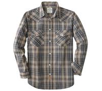 Dubinik® 6 oz Flannel Shirt for Men Pearl Snap Western Cowboy Long Sleeve