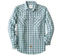 Dubinik® 6 oz Flannel Shirt for Men Pearl Snap Western Cowboy Long Sleeve | Soft Brushed Cotton, Pre-Shrunk, Breathable, Durable, Two Flap Pockets, Classic Plaid, Workwear, Casual, Outdoor, Everyday