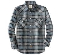 Dubinik® 6 oz Flannel Shirt for Men Pearl Snap Western Cowboy Long Sleeve | Soft Brushed Cotton, Pre-Shrunk, Breathable, Durable, Two Flap Pockets, Classic Plaid, Workwear, Casual, Outdoor, Everyday