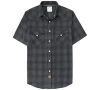 Dubinik® Bamboo Fiber Mens Shirts Short Sleeve Plaid Shirt Men Western Cowboy Pearl Snap Vintage Casual Plaid Shirts for Men
