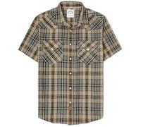 Dubinik® Bamboo Fiber Mens Shirts Short Sleeve Plaid Shirt Men Western Cowboy Pearl Snap Vintage Casual Plaid Shirts for Men