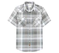 Dubinik® Bamboo Fiber Mens Shirts Short Sleeve Plaid Shirt Men Western Cowboy Pearl Snap Vintage Casual Plaid Shirts for Men