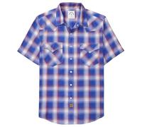 Dubinik® Bamboo Fiber Mens Shirts Short Sleeve Plaid Shirt Men Western Cowboy Pearl Snap Vintage Casual Plaid Shirts for Men