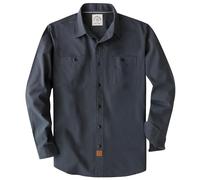Dubinik® Chambray Shirt Men Cotton Mens Button Up Shirts Long Sleeve Casual Work with 2 Pockets Regular Fit Dark Gray
