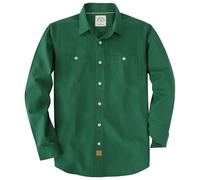 Dubinik® Chambray Shirt Men Cotton Mens Button Up Shirts Long Sleeve Casual Work with 2 Pockets Regular Fit Olive Green