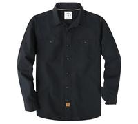 Dubinik® Chambray Shirt Men Long Sleeve Cotton Work Shirts with 2 Pockets Casual Button Down Black