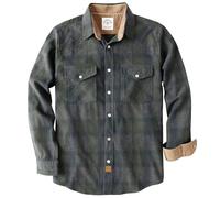 Dubinik® Flannel Shirt for Men Western Mens Pearl Snap Shirts Long Sleeve Casual Cozy Vintage Cowboy Plaid Soft Pure Cotton