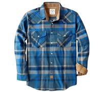 Dubinik® Flannel Shirt for Men Western Mens Pearl Snap Shirts Long Sleeve Casual Cozy Vintage Cowboy Plaid Soft Pure Cotton