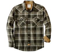 Dubinik® Flannel Shirt for Men Western Mens Pearl Snap Shirts Long Sleeve Casual Cozy Vintage Cowboy Plaid Soft Pure Cotton
