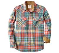 Dubinik® Flannel Shirt for Men Western Mens Pearl Snap Shirts Long Sleeve Casual Cozy Vintage Cowboy Plaid Soft Pure Cotton