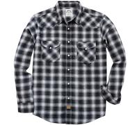 Dubinik® Mens Flannel Shirts Long Sleeve Pearl Snap Buttons Western Cowboy Vintage Work Casual with Pockets Plaid Shirt
