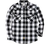 Dubinik® Mens Flannel Shirts Long Sleeve Pearl Snap Buttons Western Cowboy Vintage Work Casual with Pockets Plaid Shirt