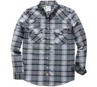 Dubinik® Mens Flannel Shirts Long Sleeve Pearl Snap Buttons Western Cowboy Vintage Work Casual with Pockets Plaid Shirt