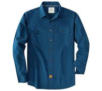 Dubinik® Mens Long Sleeve Button Down Shirts Casual Plaid Shirt with Practical Double Pockets Comfortable and Soft Navy Blue 2XL