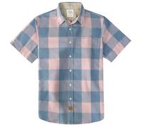 Dubinik® Mens Short Sleeve Button Down Shirts 100% Cotton Plaid Men's Casual Button-Down Shirts with Pocket