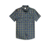 Dubinik® Mens Short Sleeve Button Down Shirts 100% Cotton Plaid Men's Casual Button-Down Shirts with Pocket