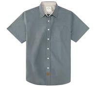 Dubinik® Mens Short Sleeve Button Down Shirts 100% Cotton Plaid Men's Casual Button-Down Shirts with Pocket Dark Gray
