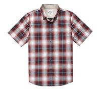 Dubinik® Mens Short Sleeve Button Down Shirts 100% Cotton Plaid Men's Casual Button-Down Shirts with Pocket Red Black