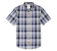 Dubinik® Mens Short Sleeve Button Down Shirts Soft Breathable Summer Vintage Regular Fit Lightweight Men's Casual Shirt Gray Blue 4XL
