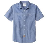 Dubinik® Mens Short Sleeve Chambray Button Down Shirt Lightweight Cotton Regular Fit 2 Pocket Urban Casual Workwear Light Blue 4X-Large