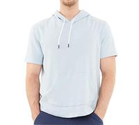 Dubinik Short Sleeve Hoodie for Men Casual Lightweight Sweatshirts with Kangaroo Pocket Skyblue