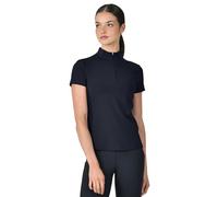 Dublin 1/4 Zip Breathable Short Sleeve Top, Navy, Ladies Small/10