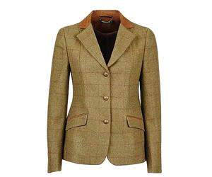 Dublin 2022 Womens Albany Tweed Suede Collar Tailored Jacket - Brown