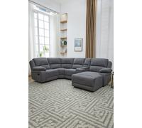 Dublin 4 Seater Fabric Corner Recliner Sofa More4Homes Dark Grey One Size