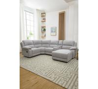 Dublin 4 Seater Fabric Corner Recliner Sofa More4Homes Light Grey One Size