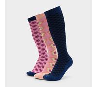 Dublin Adults 3 Pack Socks - Navy Geo Floral, Navy Geo Floral