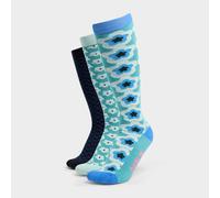 Dublin Adults 3 Pack Socks - Teal/Geometric/Flowers, Teal/Geometric/Flowers