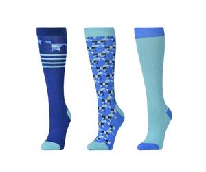 Dublin Childrens/Kids Geometric High Riding Socks (Pack of 3One Size Light Mint