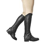 Dublin Stretch Fit Half Chaps, Black/Patent Piping, Childs Medium