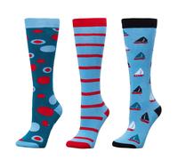 Dublin Coastal 3 Pack Riding Socks - Blue - Size: One Size