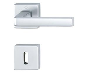 Dublin Handle Set on Rosette Square BB Chrome-Plated Aluminium Matt