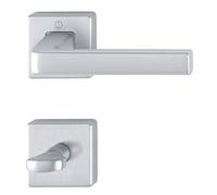 Dublin Handle Set on Rosette Square Toilet Chrome-Plated Aluminium Matt