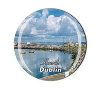 Dublin Ireland 3D Howth Refrigerator Fridge Magnet Crystal Glass Magnet Tourist Travel Souvenir Collection Gift Magnetic Sticker Home Kitchen Decoration