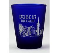 Dublin Ireland Cobalt Blue Frosted Shot Glass