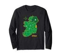 Dublin Ireland County Map Eire Irish Travel Long Sleeve T-Shirt