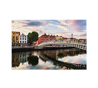 Dublin Ireland Ha Penny Bridge River 1000 Piece Jigsaw Puzzle - Every Piece is Unique - for Adult Child