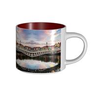 Dublin Ireland Ha Penny Bridge River Large Capacity Ceramic Mug, Delicate Body, Thick Body, Simple and Elegant